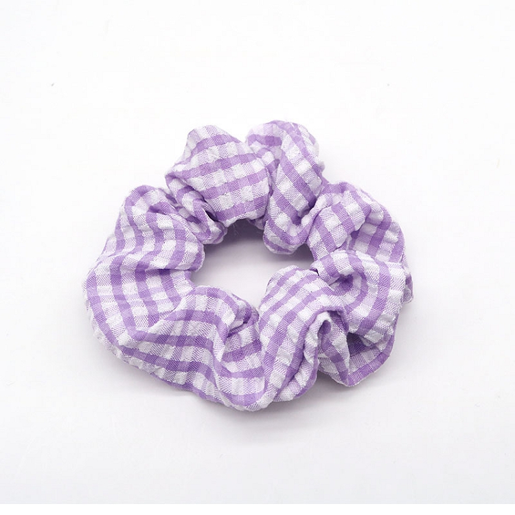 The new Amazon cross-border e-commerce is designed for INS temperament, fashion and simple tartan art large intestine hair circle hair accessories 